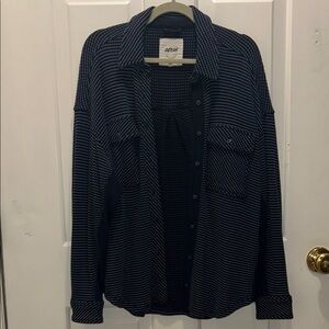 Aerie Dark Blue Patterned Shirt